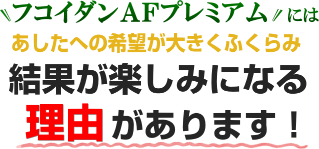 結果が楽しみになるAFプレミアム