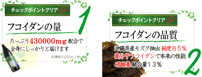 フコイダン量、全身にしっかり届く