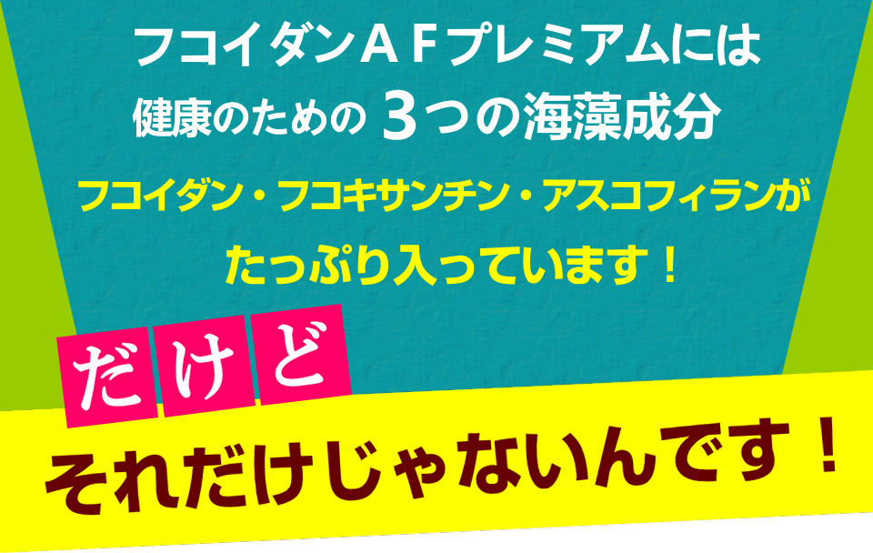 ３つの海藻由来成分を濃密配合