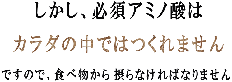 体の中で作れない必須アミノ酸