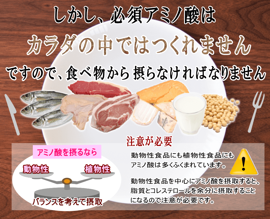 体の中ではつくれない必須アミノ酸