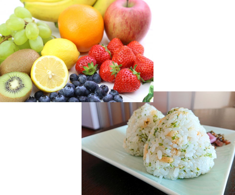 くだものやおにぎり