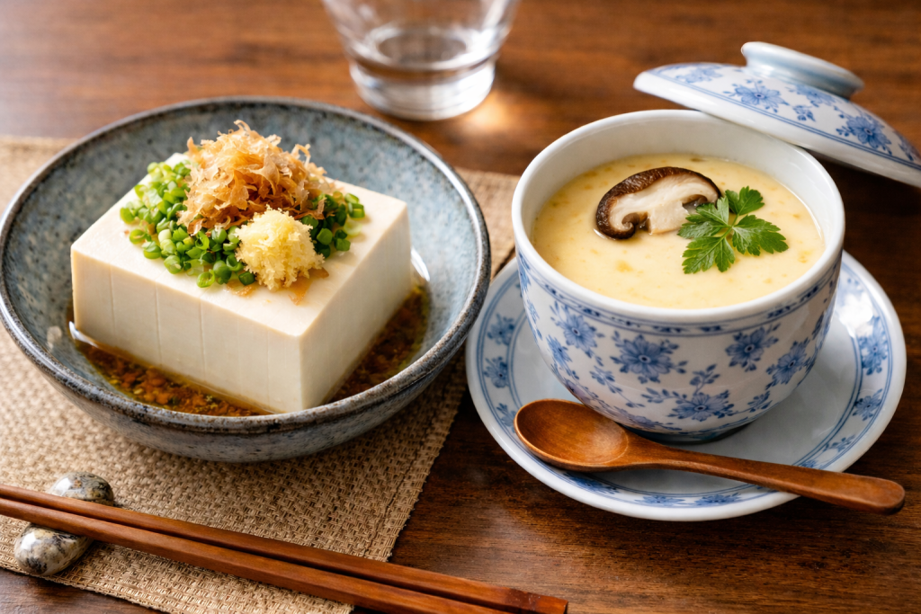 冷奴と茶碗蒸し