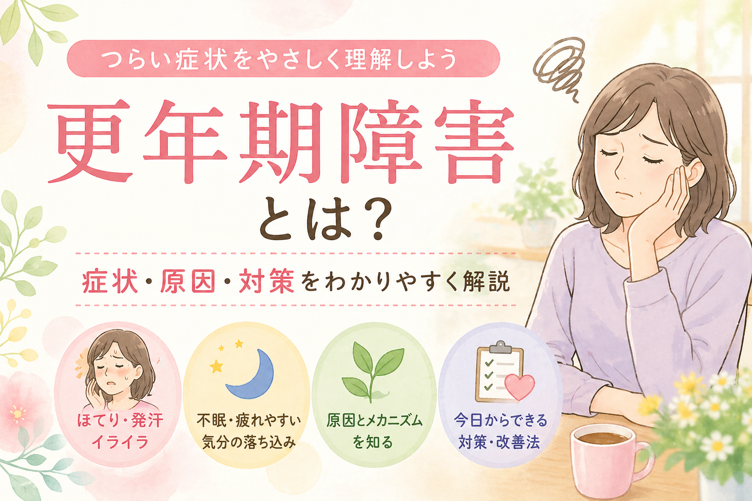 更年期障害とは？症状・原因・対策をわかりやすく解説と書かれたアイキャッチ画像
