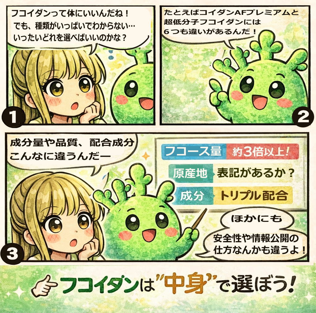 フコイダンAFプレミアムと低分子フコイダンの違いとは？