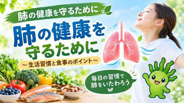 肺の健康を守るために生活習慣と食事のポイントを紹介するイメージ画像