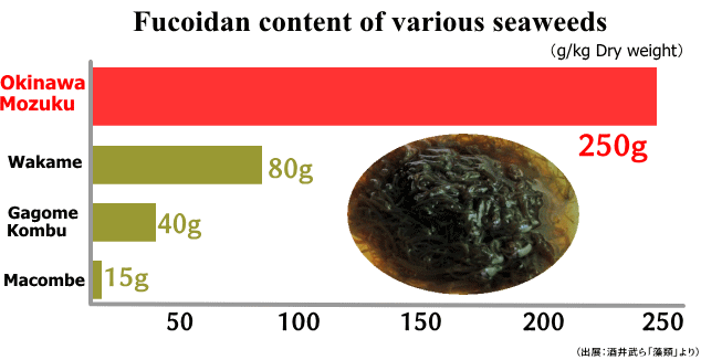 Fucoidan content of various seaweeds