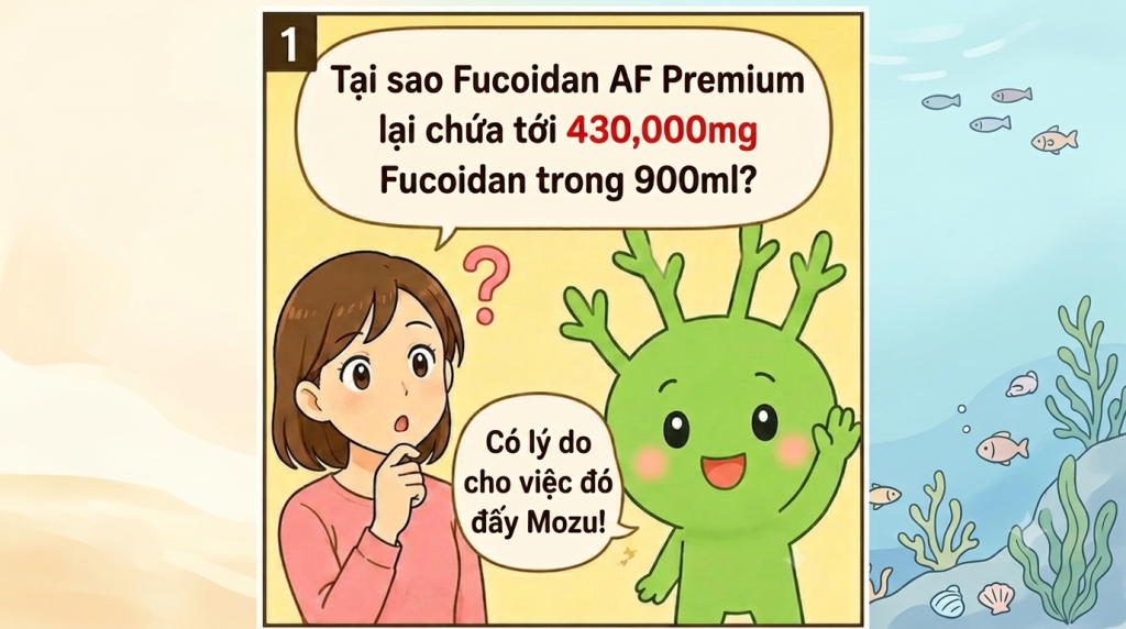 Tại sao Fucoidan AF Premium lại chứa đến 430.000mg fucoidan chỉ trong 900ml? Có lý do cho điều đó.