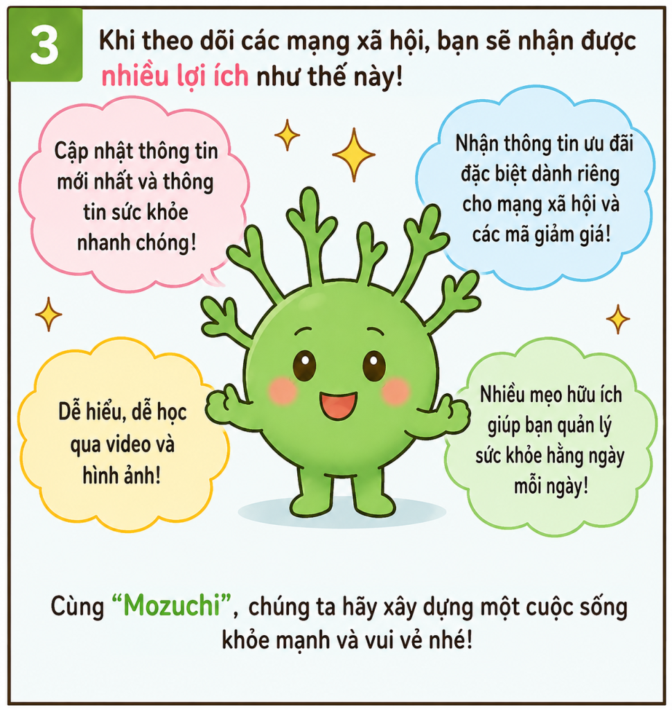 Việc theo dõi chúng tôi trên mạng xã hội mang lại nhiều lợi ích.